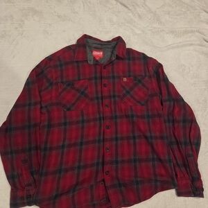 Red Plaid Button-Up Shirt